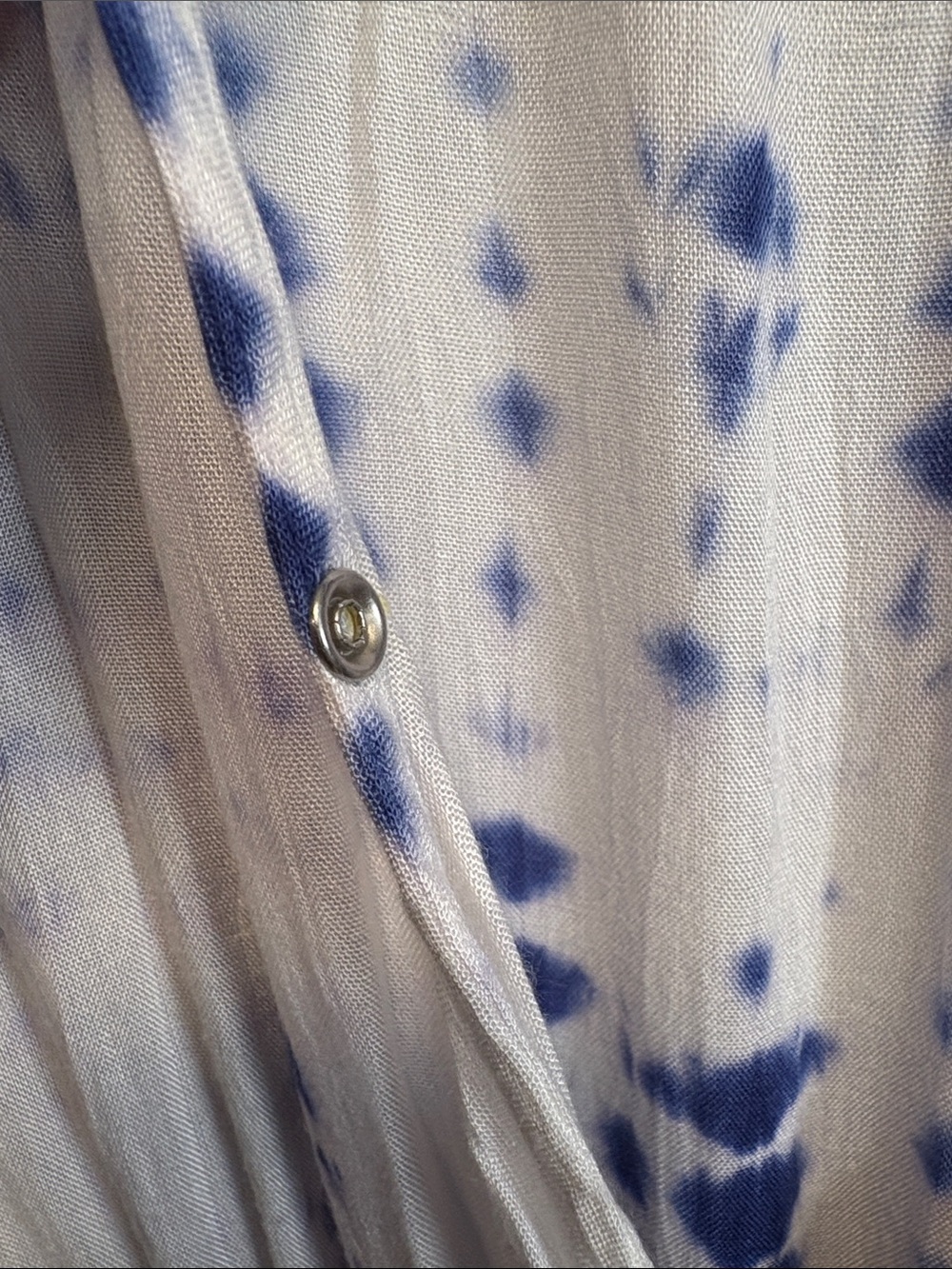 Japna Navy and White Tie-Dye Wrap Maxi Dress with Side Tie - Picture 14 of 15